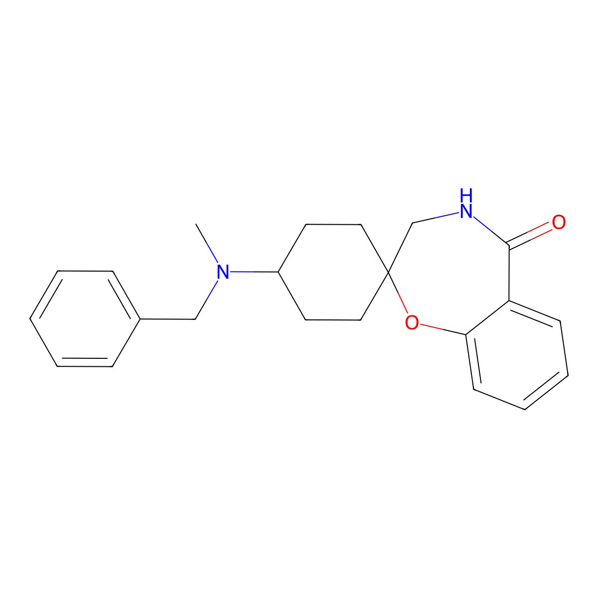 4'-(benzyl(methyl)amino)-3,4-dihydro-5H-spiro[benzo[f][1,4]oxazepine-2,1'-cyclohexan]-5-one molecular structure, CAS 2819733-75-8