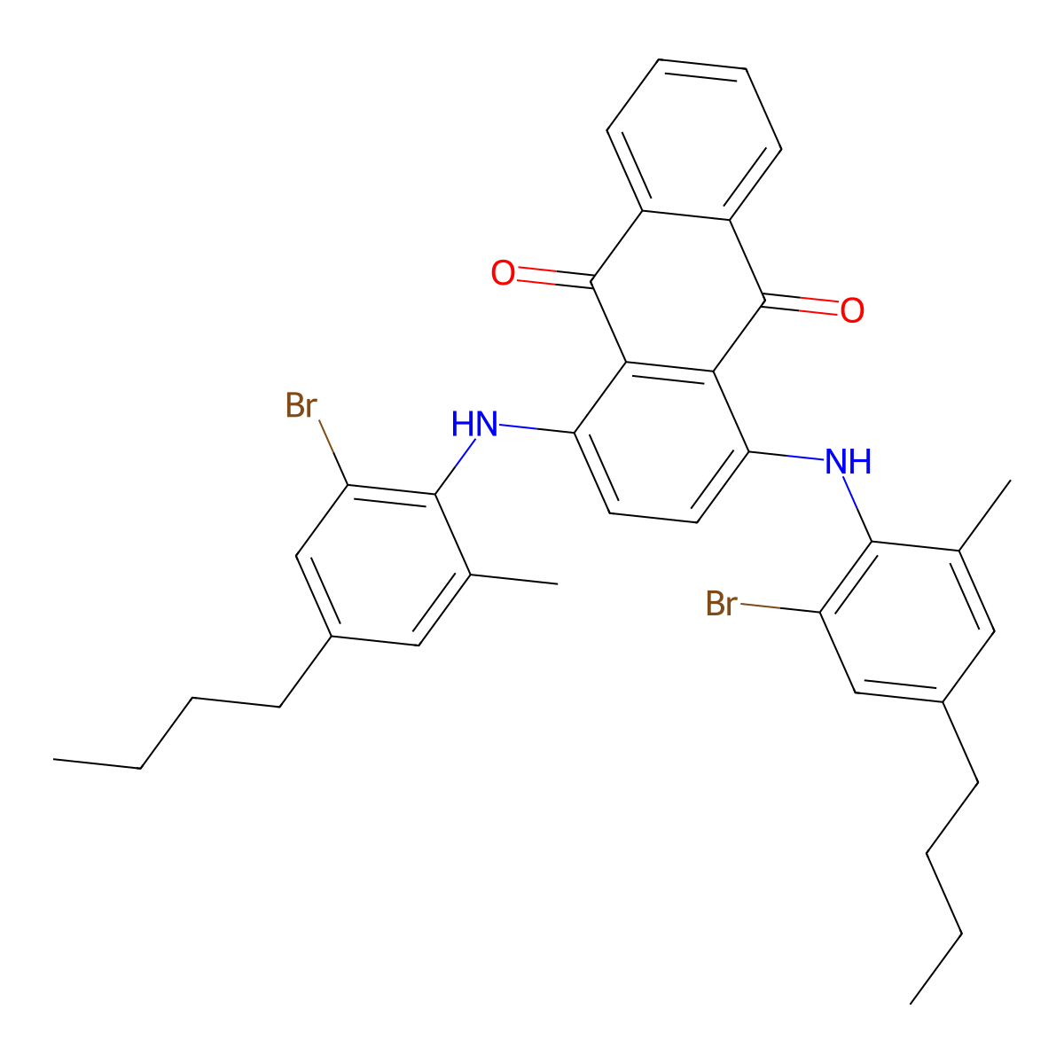 1,4-Bis(2-bromo-4-butyl-o-toluidino)anthraquinone molecular structure, CAS 28198-04-1