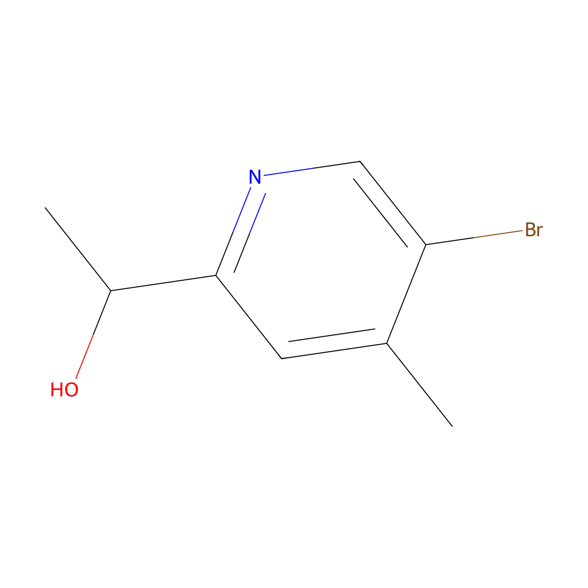 1-(5-Bromo-4-methylpyridin-2-yl)ethan-1-ol molecular structure, CAS 2819881-67-7