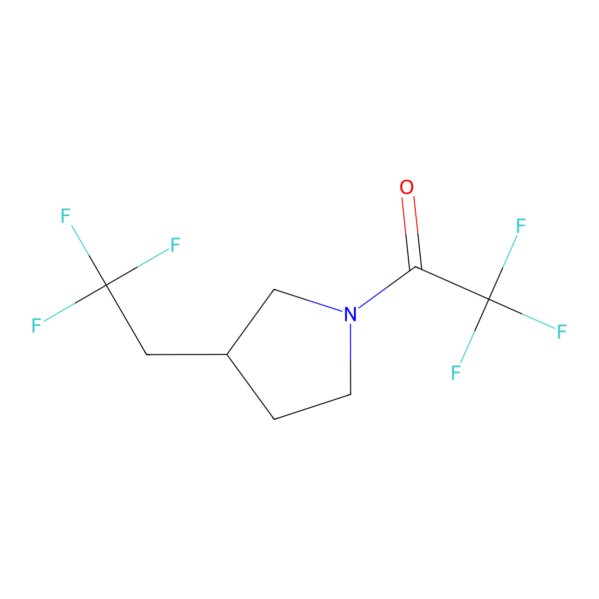 2,2,2-trifluoro-1-[(3S)-3-(2,2,2-trifluoroethyl)pyrrolidin-1-yl]ethanone molecular structure, CAS 2819882-41-0