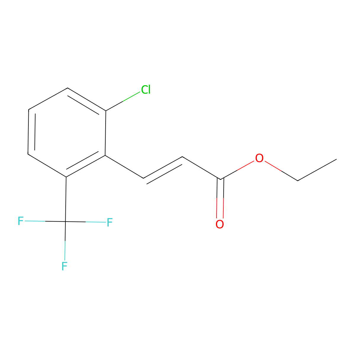 (E)-ethyl 3-(2-chloro-6-(trifluoromethyl)phenyl)acrylate molecular structure, CAS 2819997-18-5