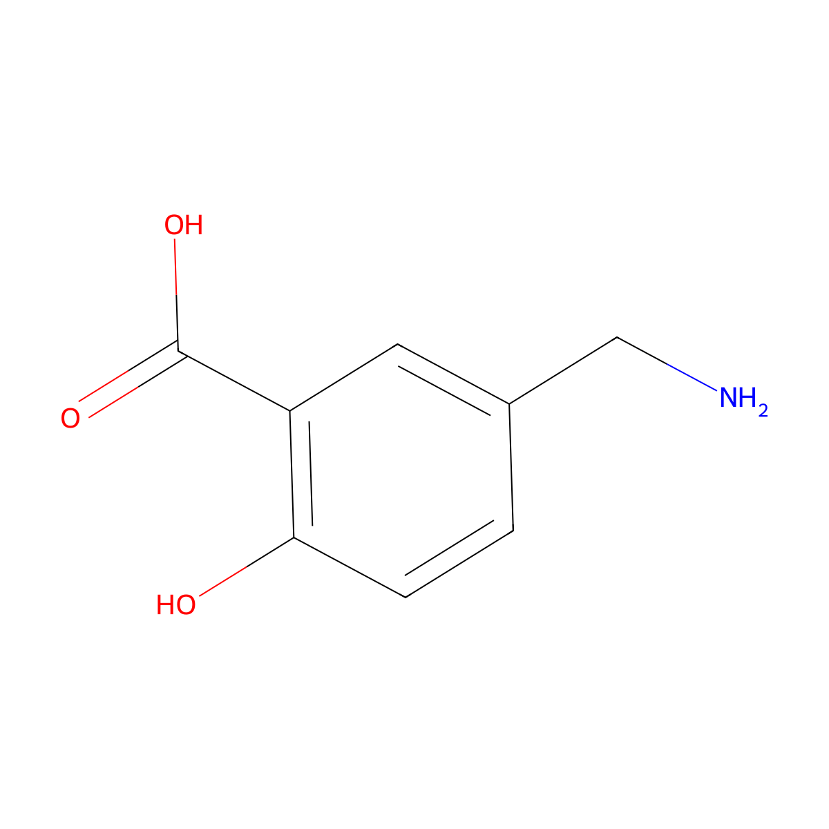 5-Aminomethylsalicylic acid molecular structure, CAS 2820-31-7