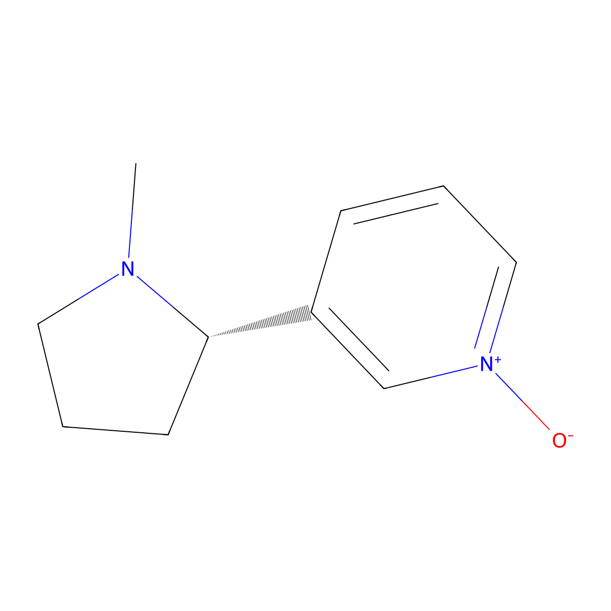 nicotine N-oxide molecular structure, CAS 2820-55-5