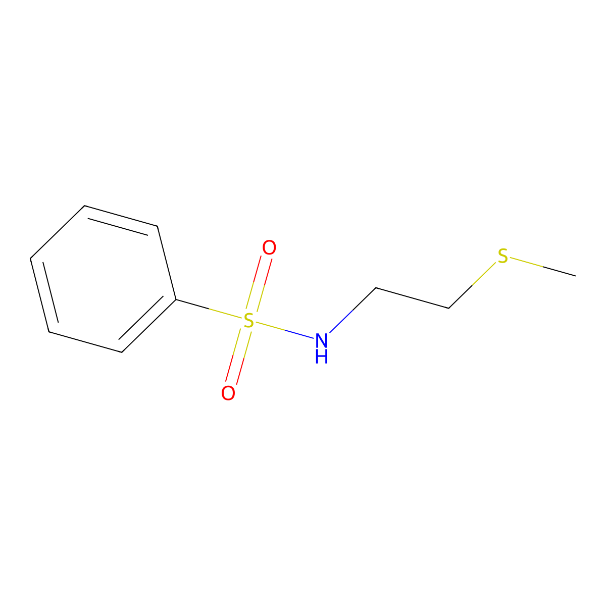 N-(2-(Methylthio)ethyl)benzenesulfonamide molecular structure, CAS 28200-40-0