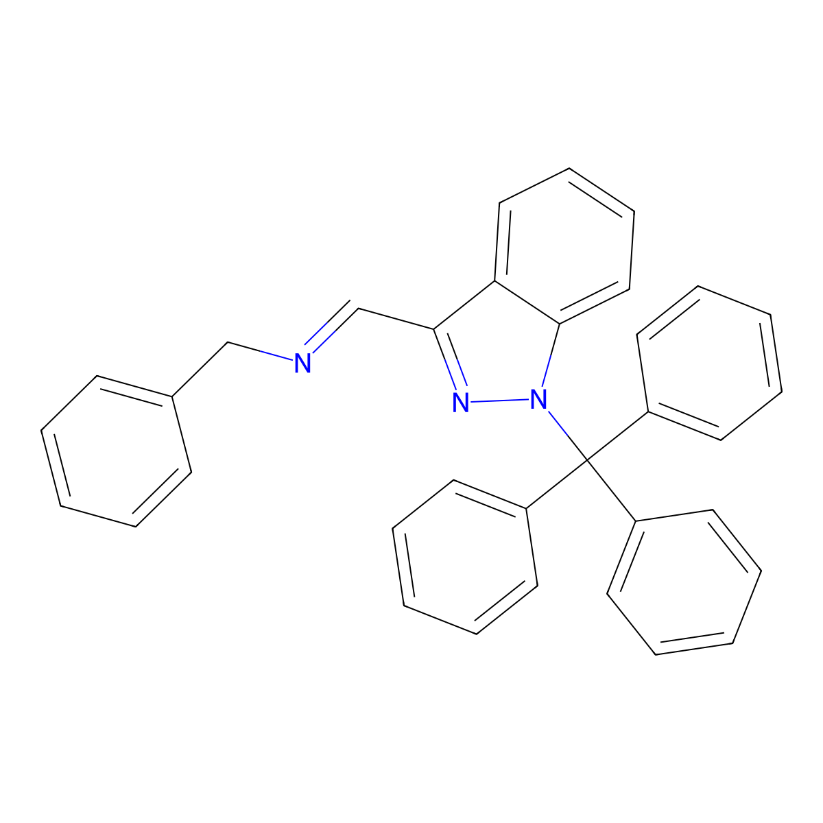(Z)-N-benzyl-1-(1-trityl-1H-indazol-3-yl)methanimine molecular structure, CAS 2820082-09-3