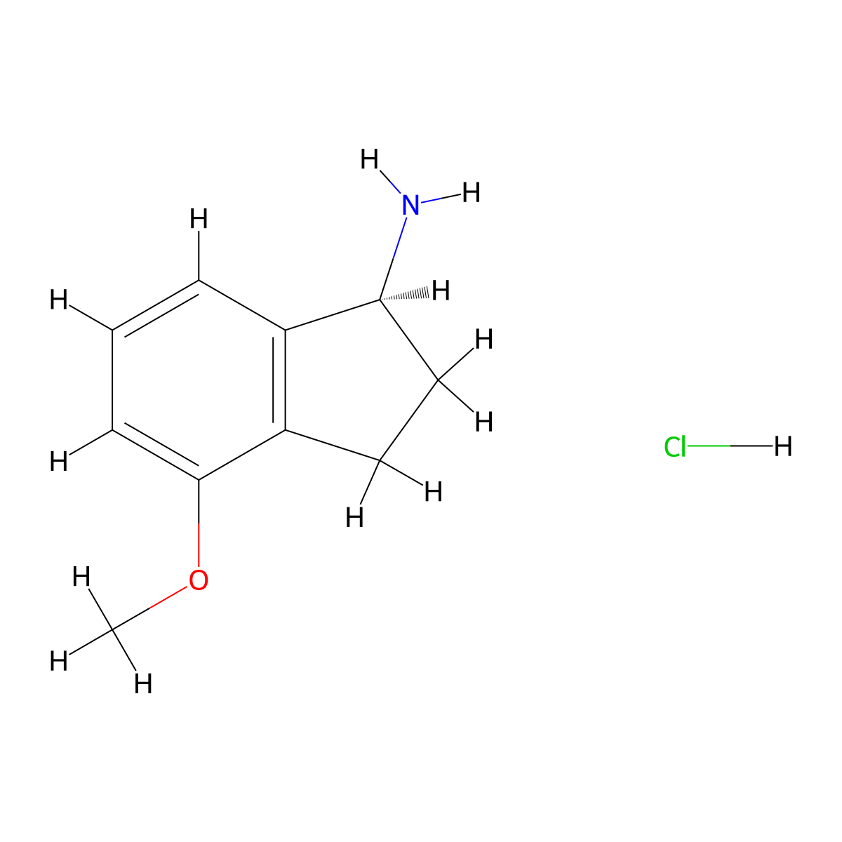 (S)-4-Methoxy-2,3-dihydro-1H-inden-1-amine hydrochloride molecular structure, CAS 2820101-69-5