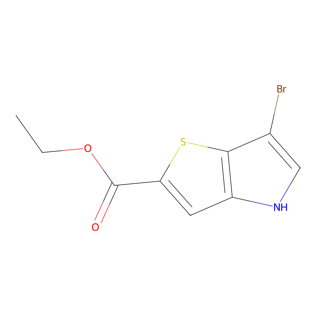 ethyl 6-bromo-4H-thieno[3,2-b]pyrrole-2-carboxylate molecular structure, CAS 2820190-60-9