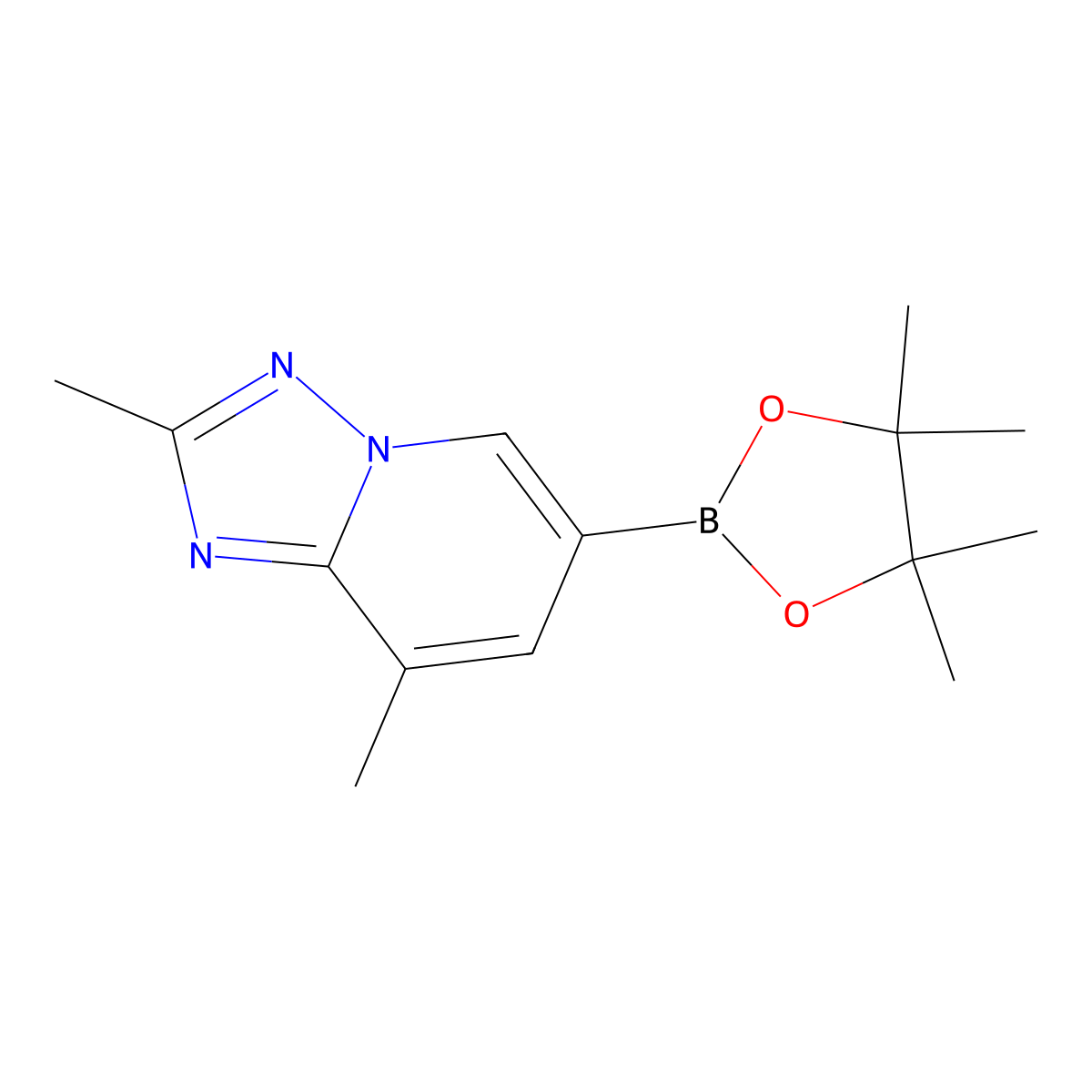 2,8-Dimethyl-6-(4,4,5,5-tetramethyl-1,3,2-dioxaborolan-2-yl)-[1,2,4]triazolo[1,5-a]pyridine molecular structure, CAS 2820191-06-6