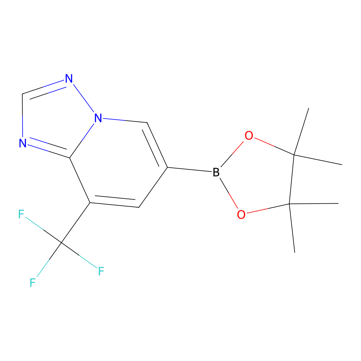 6-(4,4,5,5-Tetramethyl-1,3,2-dioxaborolan-2-yl)-8-(trifluoromethyl)-[1,2,4]triazolo[1,5-a]pyridine molecular structure, CAS 2820191-08-8