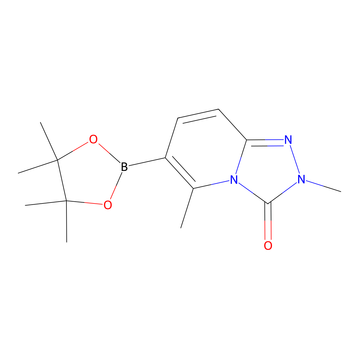 2,5-Dimethyl-6-(4,4,5,5-tetramethyl-1,3,2-dioxaborolan-2-yl)-[1,2,4]triazolo[4,3-a]pyridin-3-one molecular structure, CAS 2820191-11-3