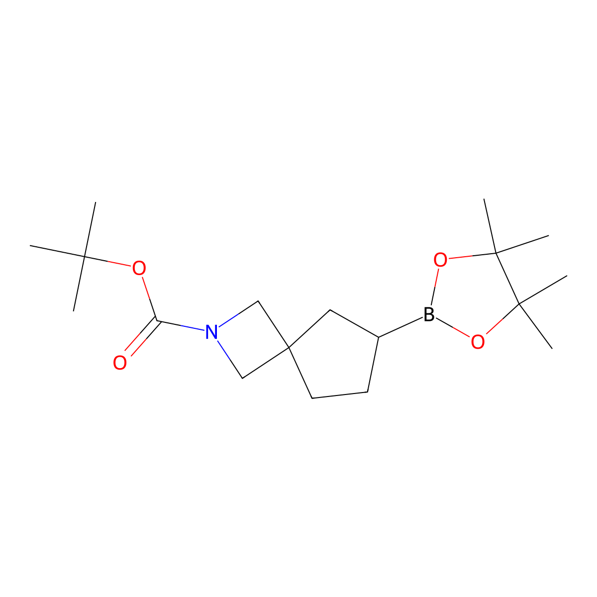 tert-Butyl 6-(4,4,5,5-tetramethyl-1,3,2-dioxaborolan-2-yl)-2-azaspiro[3.4]octane-2-carboxylate molecular structure, CAS 2820191-50-0