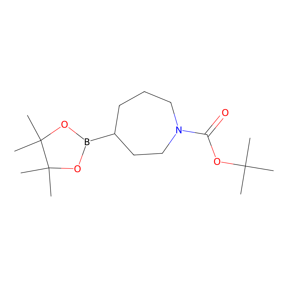 tert-Butyl 4-(4,4,5,5-tetramethyl-1,3,2-dioxaborolan-2-yl)azepane-1-carboxylate molecular structure, CAS 2820191-51-1