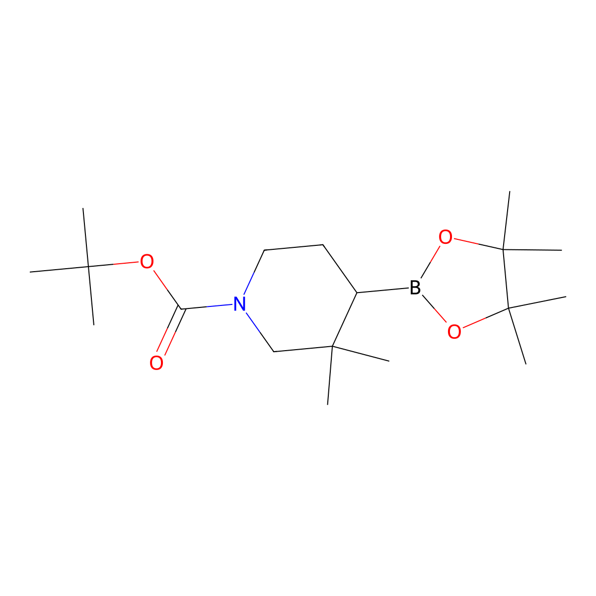 tert-Butyl 3,3-dimethyl-4-(4,4,5,5-tetramethyl-1,3,2-dioxaborolan-2-yl)piperidine-1-carboxylate molecular structure, CAS 2820191-55-5