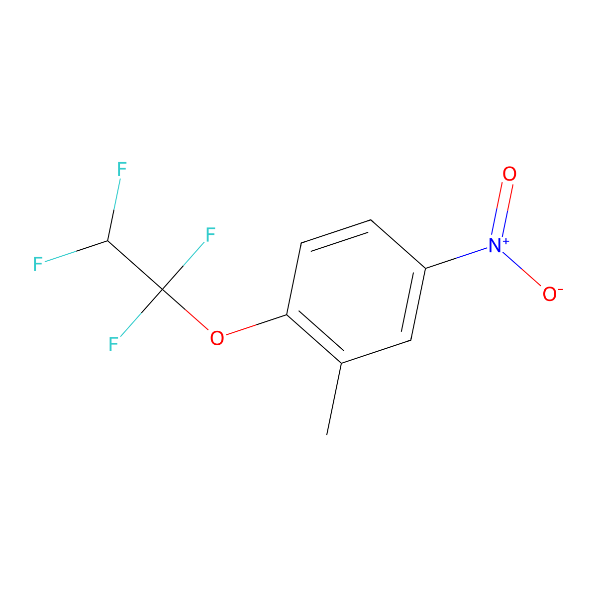2-Methyl-4-nitro-1-(1,1,2,2-tetrafluoroethoxy)benzene molecular structure, CAS 28202-30-4