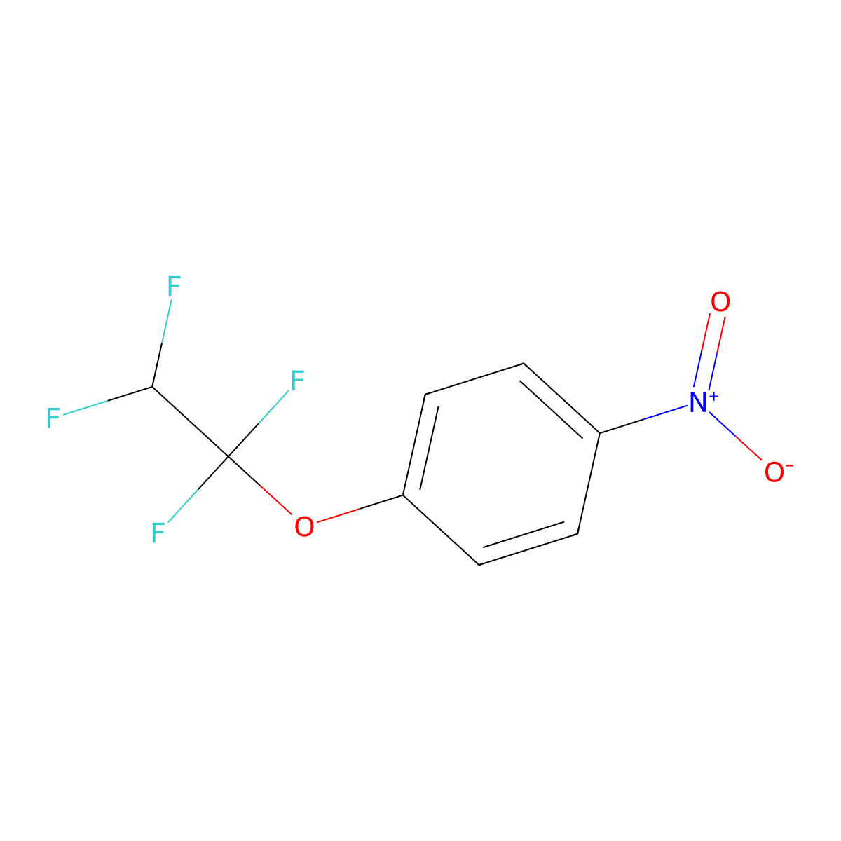 Benzene, 1-nitro-4-(1,1,2,2-tetrafluoroethoxy)- molecular structure, CAS 28202-32-6