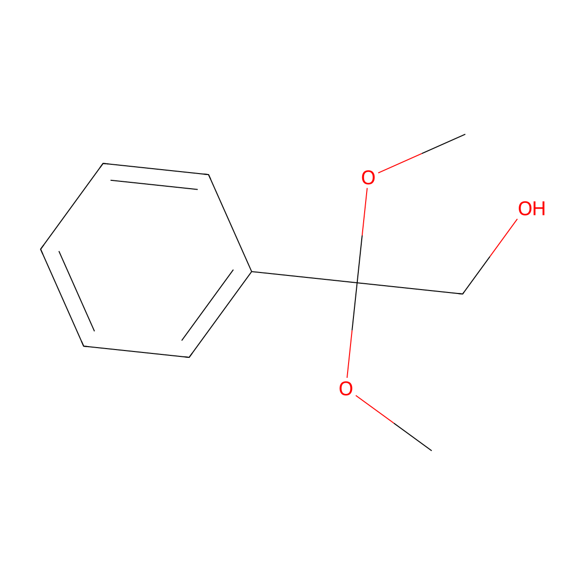 2,2-Dimethoxy-2-phenylethanol molecular structure, CAS 28203-05-6