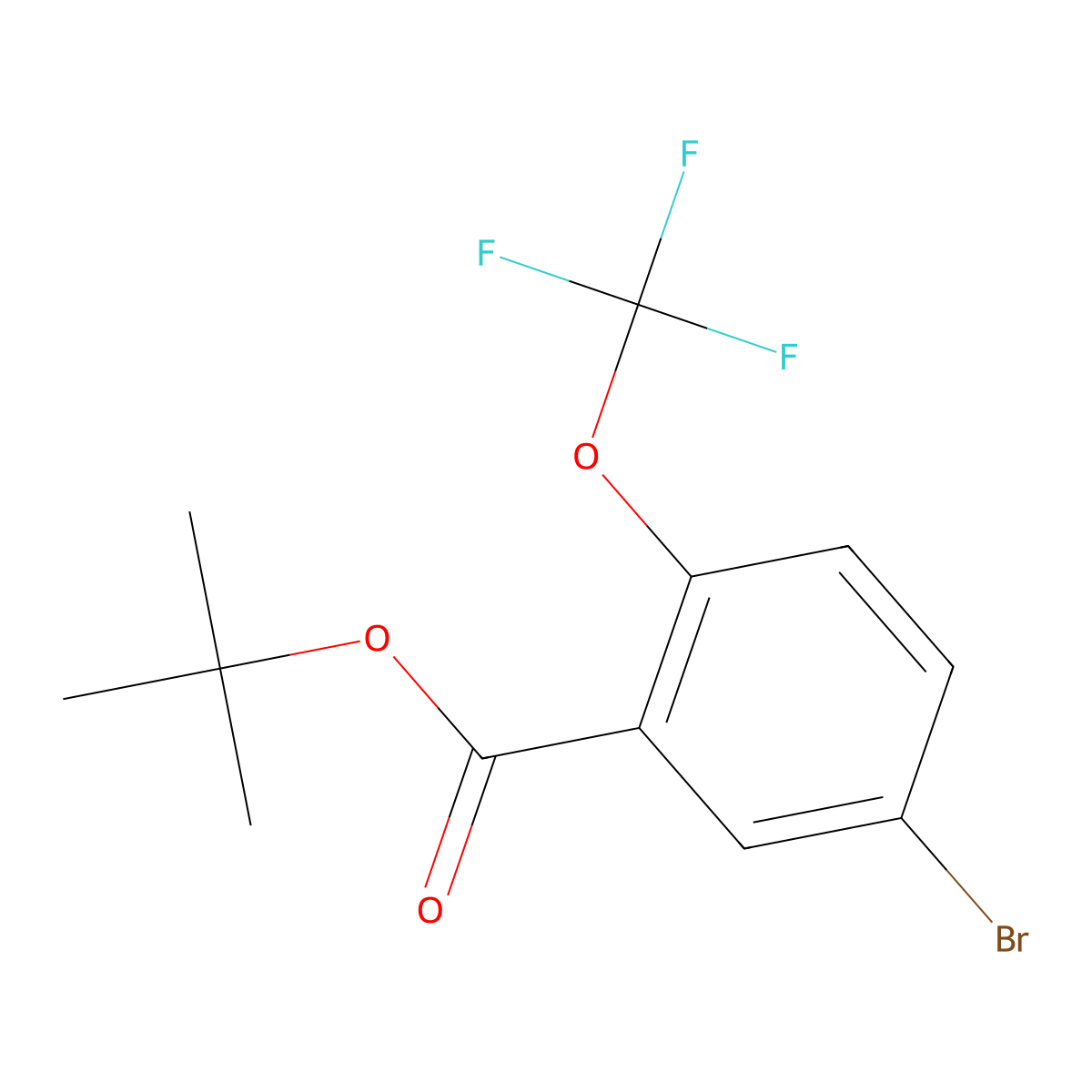 tert-Butyl 5-bromo-2-(trifluoromethoxy)benzoate molecular structure, CAS 2820416-68-8