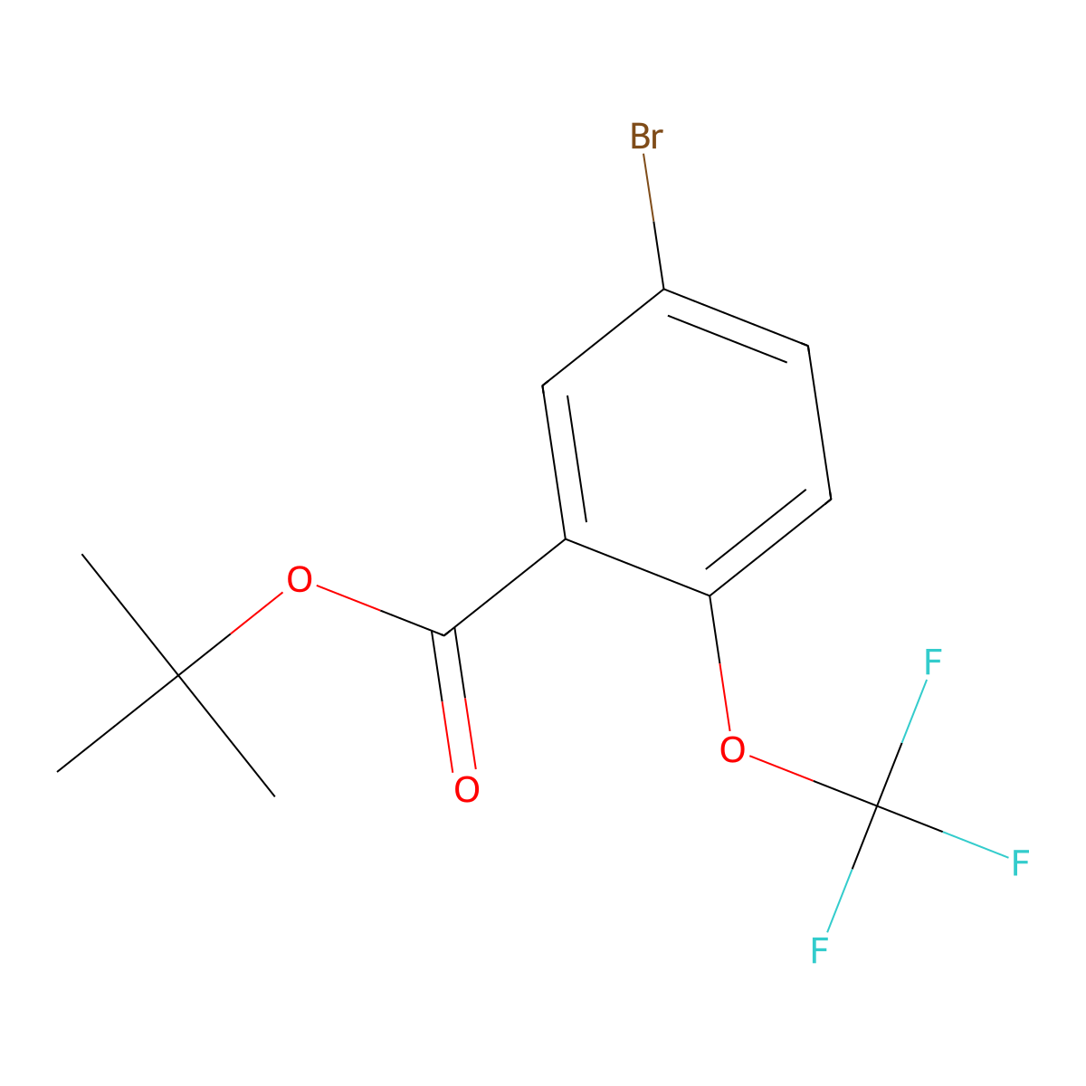tert-Butyl 5-bromo-2-(trifluoromethoxy)benzoate molecular structure, CAS 2820416-68-8
