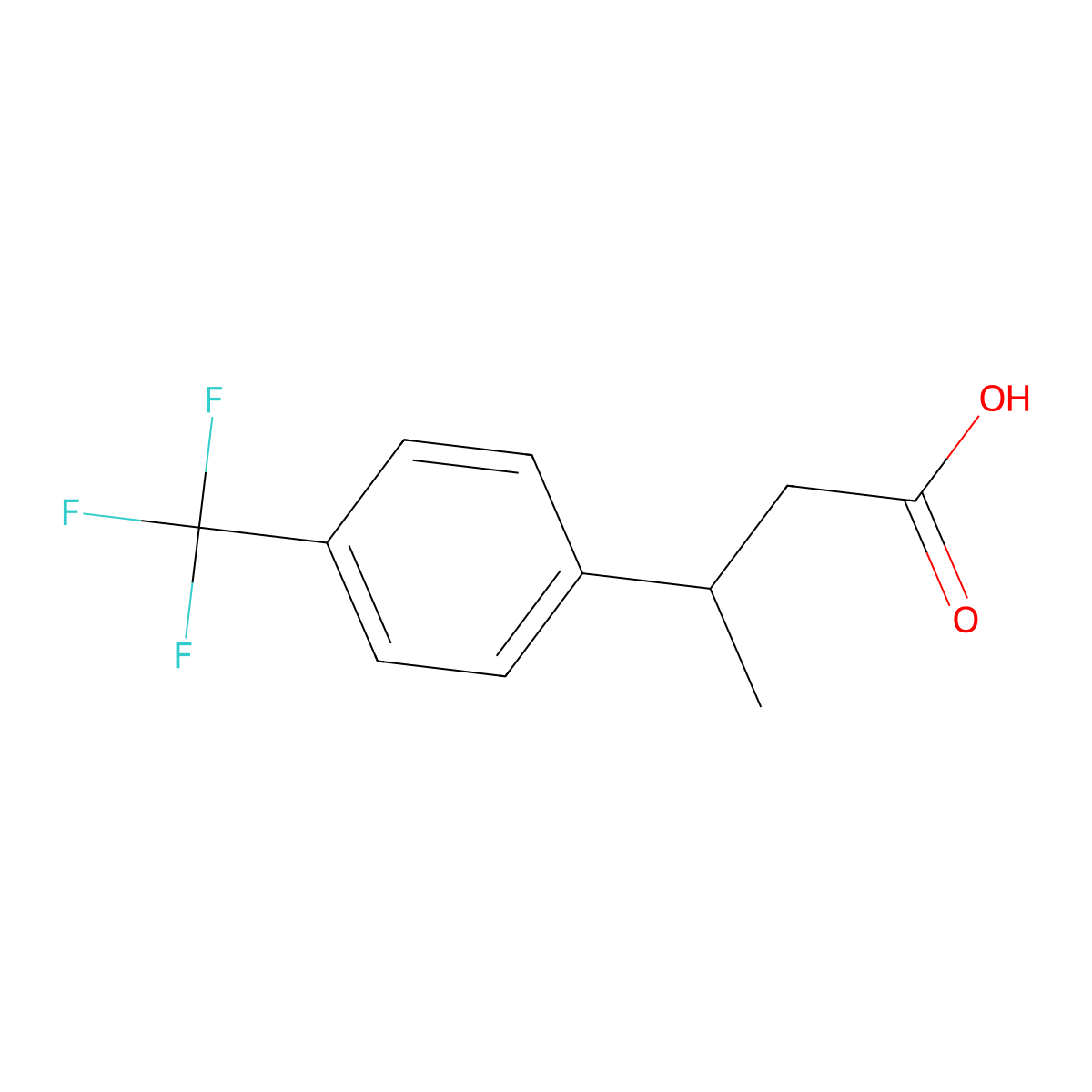 (3S)-3-[4-(trifluoromethyl)phenyl]butanoic acid molecular structure, CAS 2820450-66-4