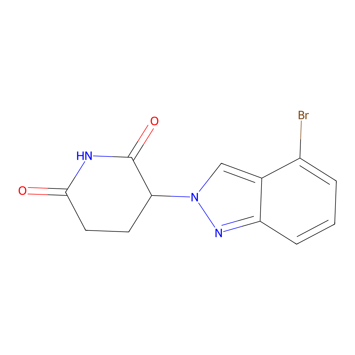 3-(4-Bromo-2H-indazol-2-YL)piperidine-2,6-dione molecular structure, CAS 2820500-89-6