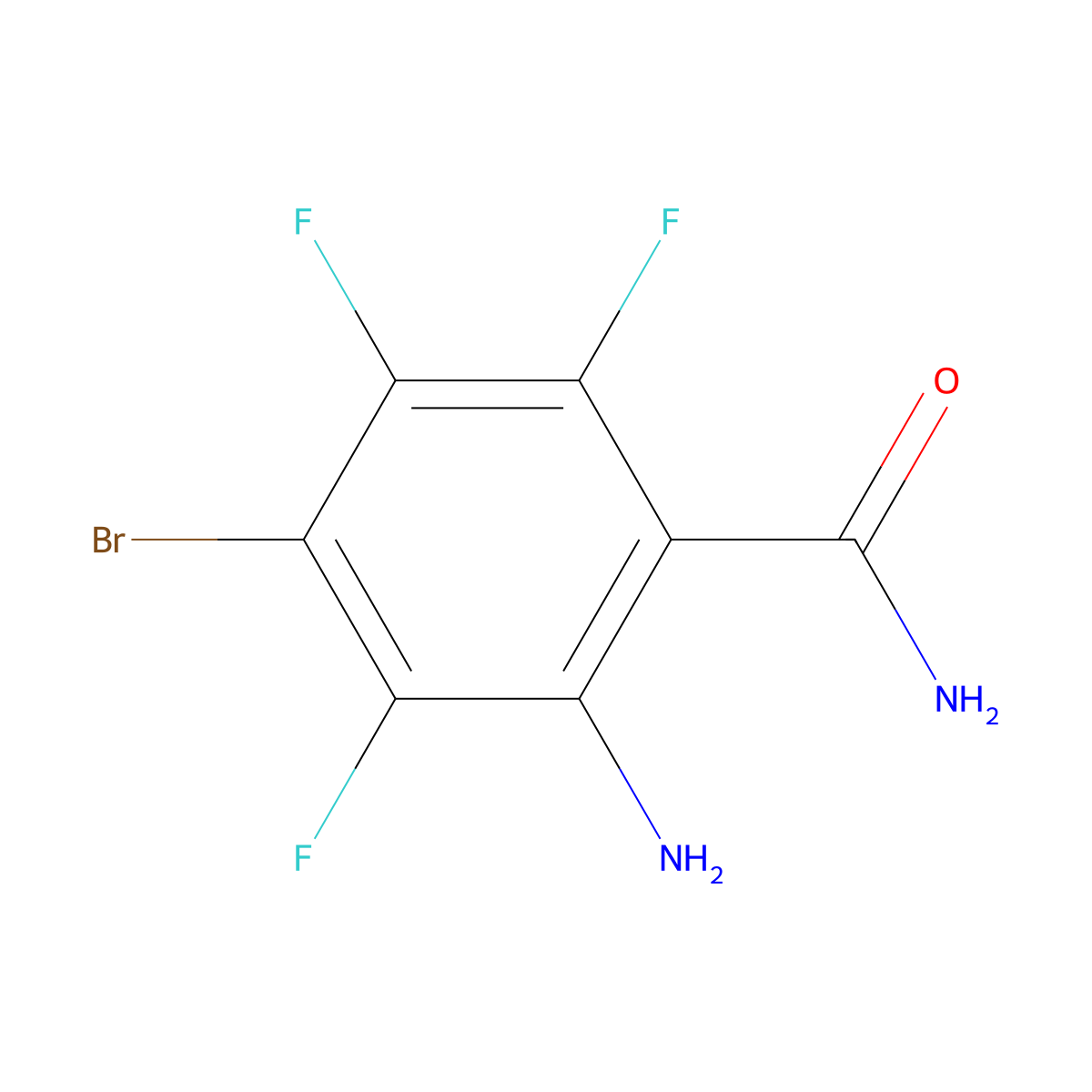 2-Amino-4-bromo-3,5,6-trifluorobenzamide molecular structure, CAS 2820536-79-4