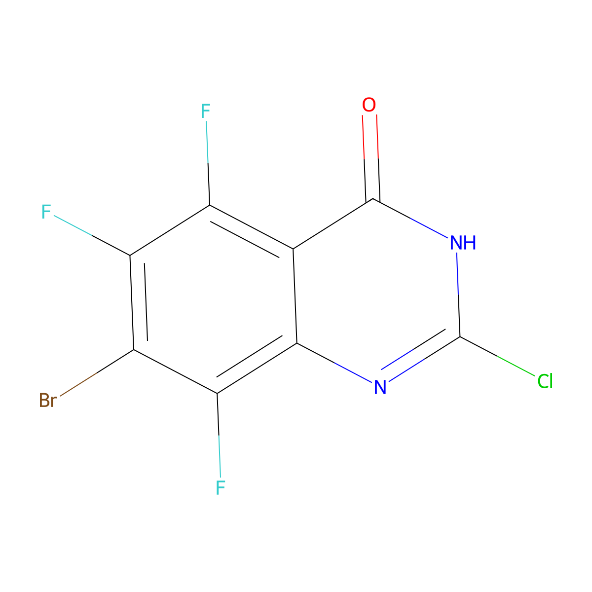 7-Bromo-2-chloro-5,6,8-trifluoro-1H-quinazolin-4-one molecular structure, CAS 2820536-80-7