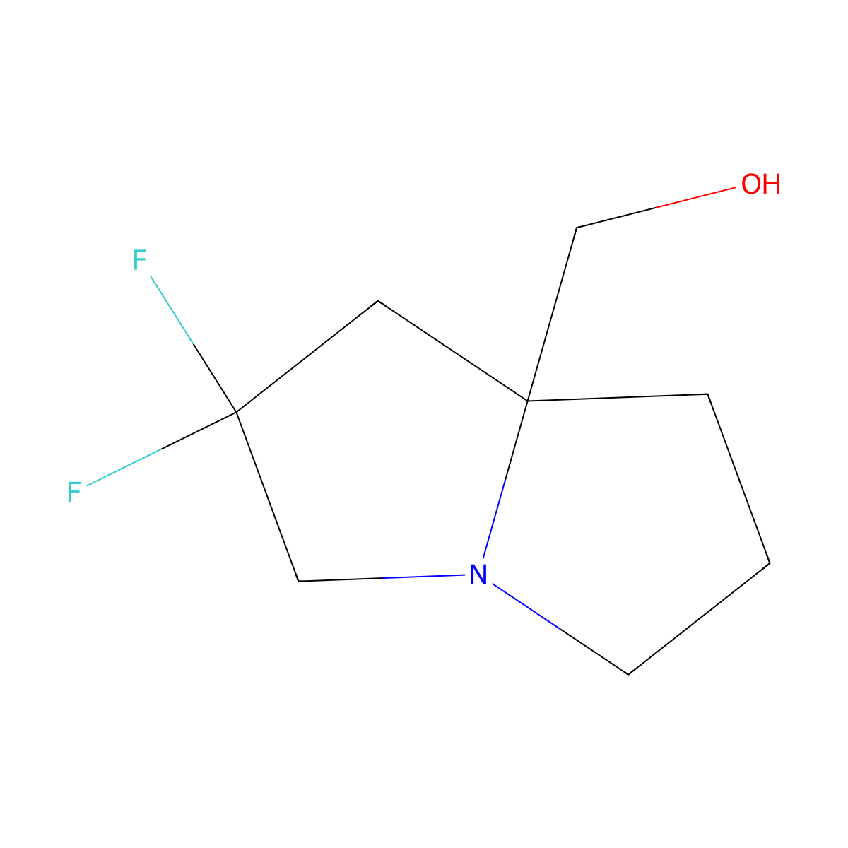 (S)-(2,2-Difluorotetrahydro-1H-pyrrolizin-7A(5H)-YL)methanol molecular structure, CAS 2820537-01-5