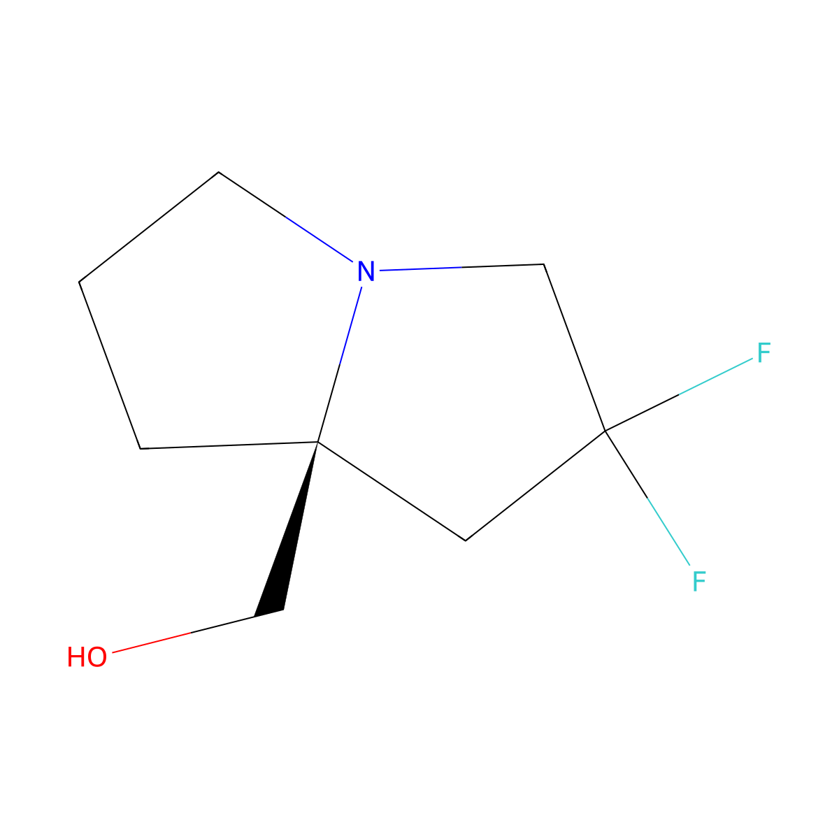 (S)-(2,2-Difluorotetrahydro-1H-pyrrolizin-7A(5H)-YL)methanol molecular structure, CAS 2820537-01-5