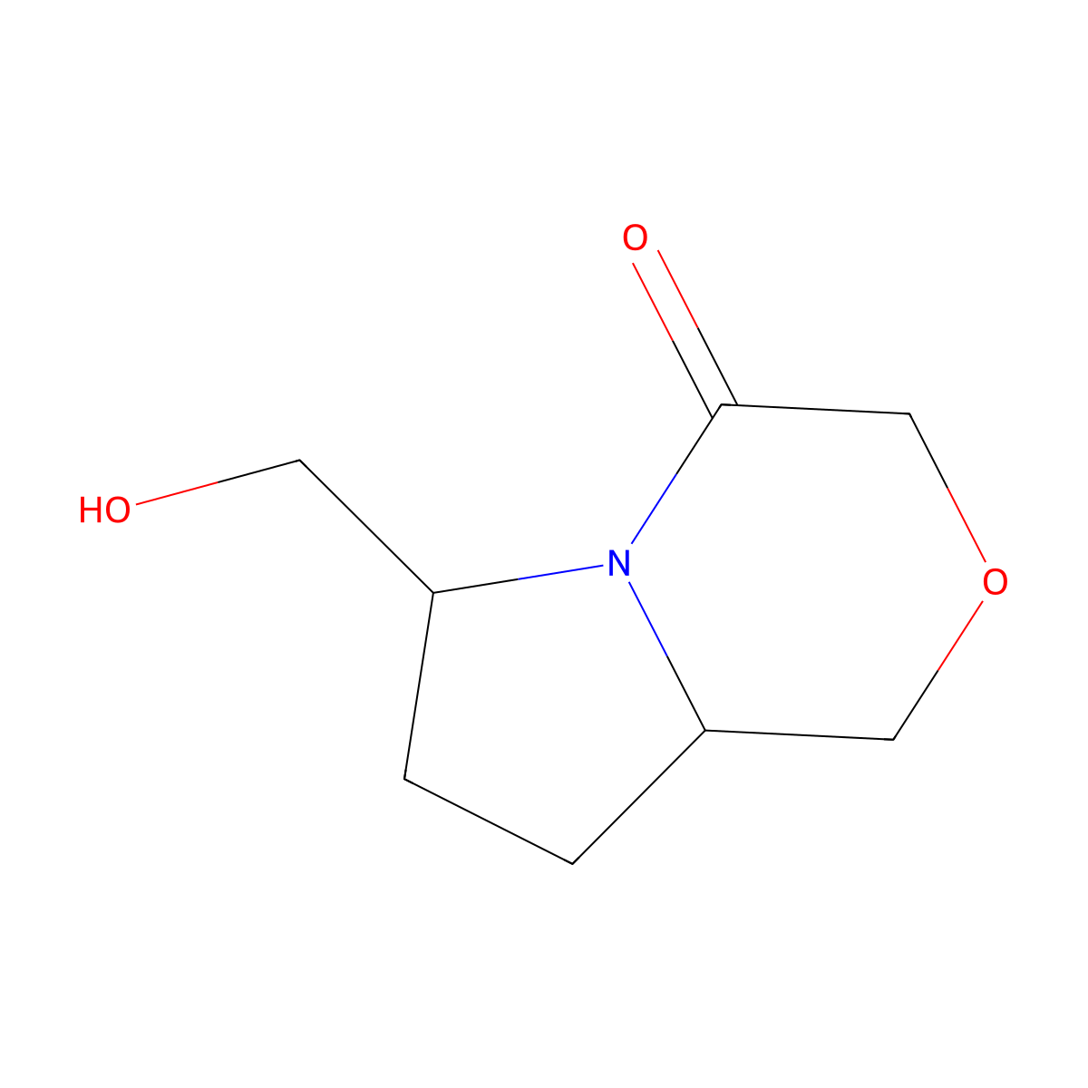 cis-6-(hydroxymethyl)-6,7,8,8a-tetrahydro-1H-pyrrolo[2,1-c][1,4]oxazin-4-one molecular structure, CAS 2820537-04-8