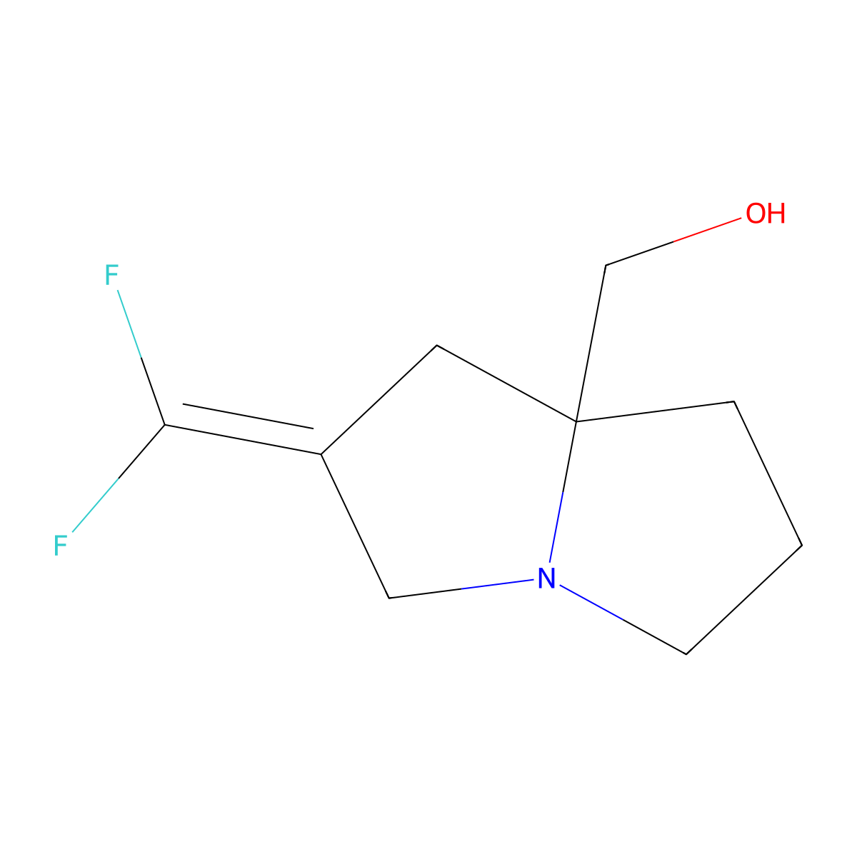 [(8R)-6-(difluoromethylene)-2,3,5,7-tetrahydro-1H-pyrrolizin-8-yl]methanol molecular structure, CAS 2820537-08-2