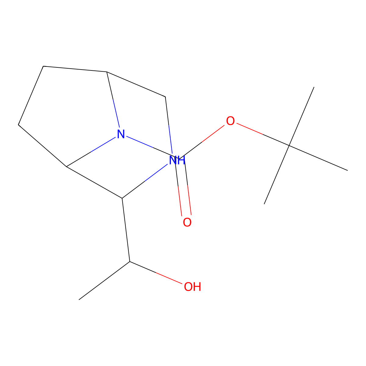 Tert-butyl (1S,2S,5R)-2-[(1S)-1-hydroxyethyl]-3,8-diazabicyclo[3.2.1]octane-8-carboxylate molecular structure, CAS 2820537-22-0