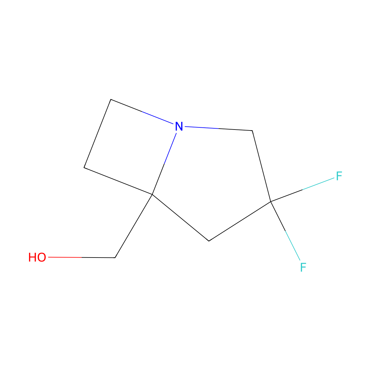 (3,3-Difluoro-1-azabicyclo[3.2.0]heptan-5-YL)methanol molecular structure, CAS 2820537-49-1