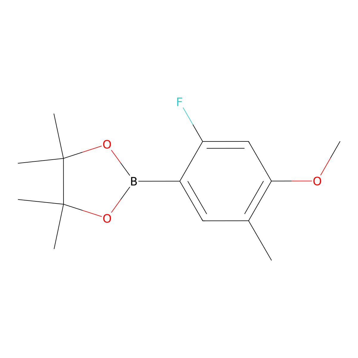 2-(2-Fluoro-4-methoxy-5-methylphenyl)-4,4,5,5-tetramethyl-1,3,2-dioxaborolane molecular structure, CAS 2820542-17-2