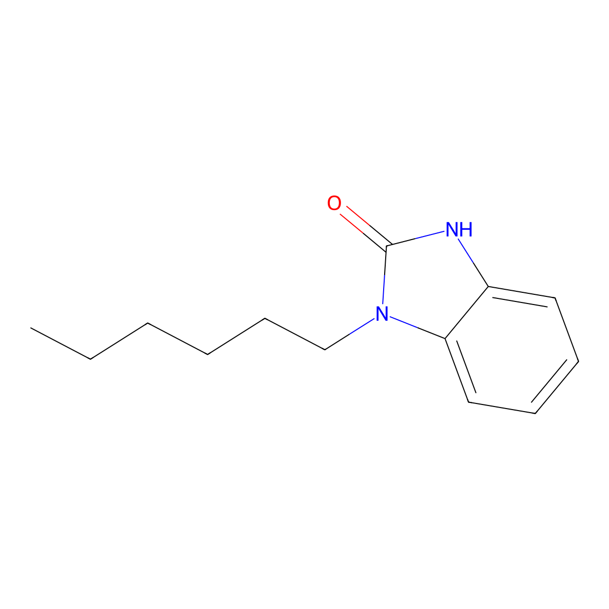 1-hexyl-1,3-dihydro-2H-benzimidazol-2-one molecular structure, CAS 282088-69-1