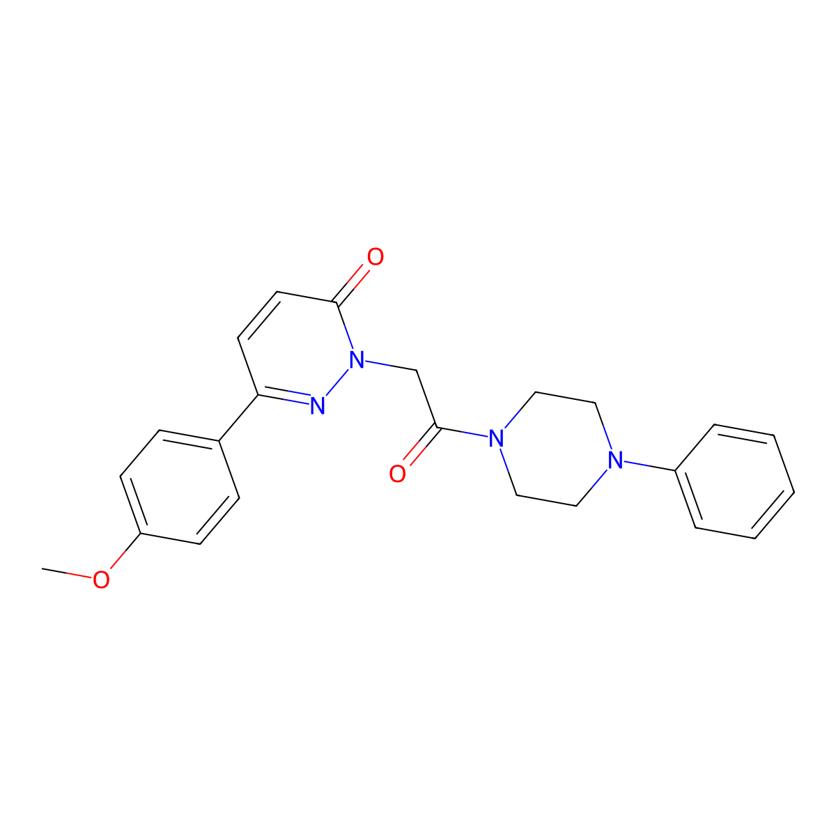 6-(4-methoxyphenyl)-2-[2-oxo-2-(4-phenylpiperazino)ethyl]-3(2H)-pyridazinone molecular structure, CAS 282089-96-7