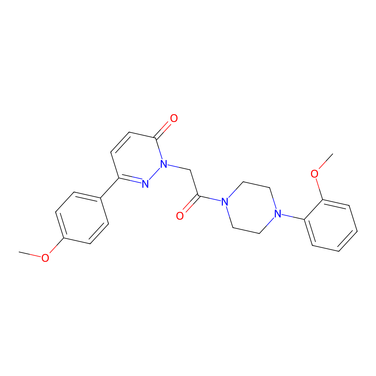 6-(4-methoxyphenyl)-2-{2-[4-(2-methoxyphenyl)piperazino]-2-oxoethyl}-3(2H)-pyridazinone molecular structure, CAS 282089-97-8