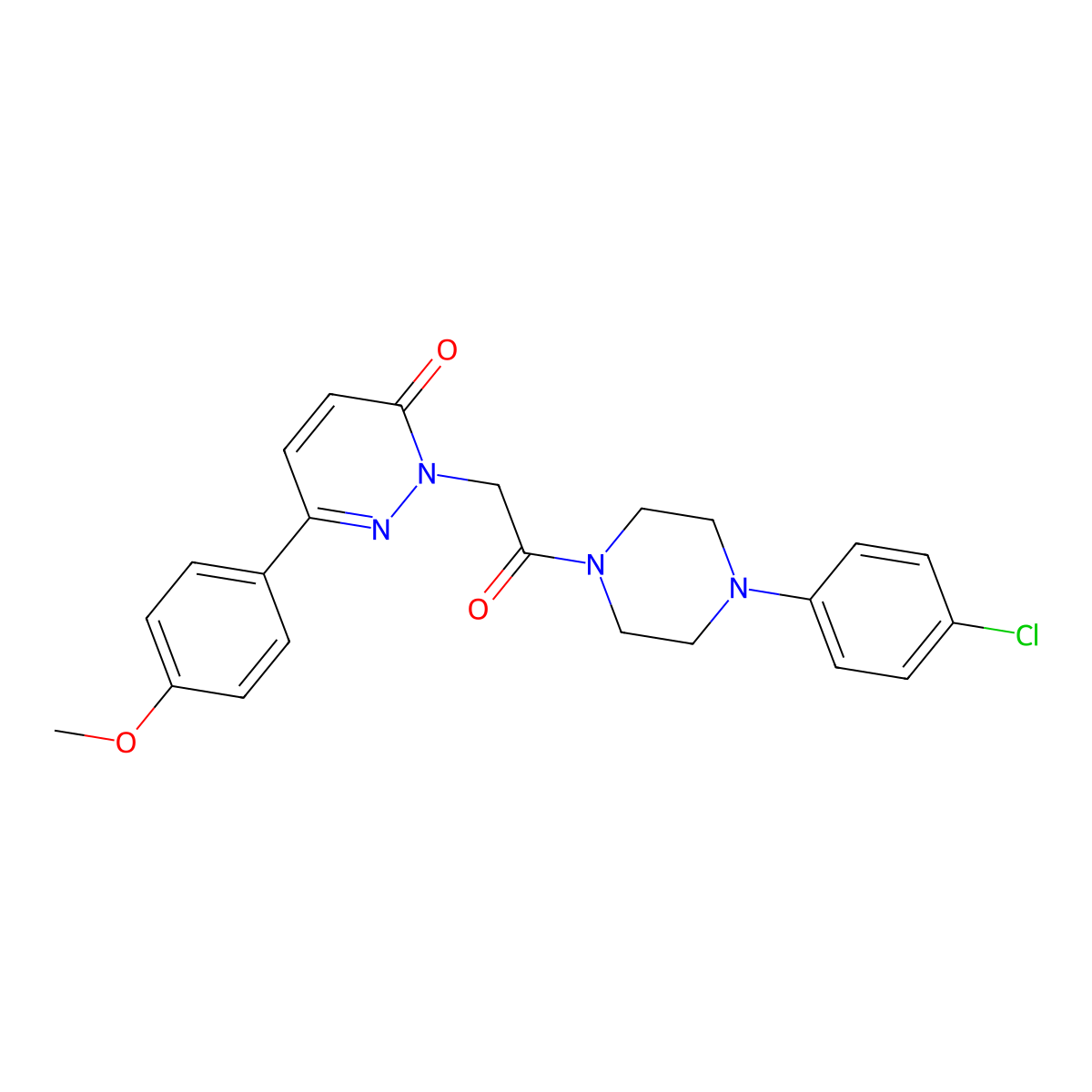 2-{2-[4-(4-chlorophenyl)piperazino]-2-oxoethyl}-6-(4-methoxyphenyl)-3(2H)-pyridazinone molecular structure, CAS 282089-98-9