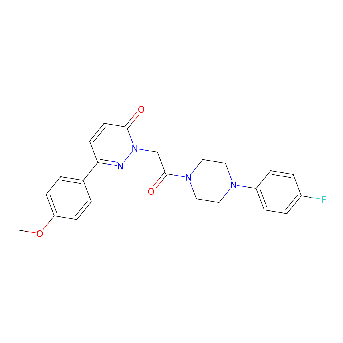 2-{2-[4-(4-fluorophenyl)piperazino]-2-oxoethyl}-6-(4-methoxyphenyl)-3(2H)-pyridazinone molecular structure, CAS 282089-99-0