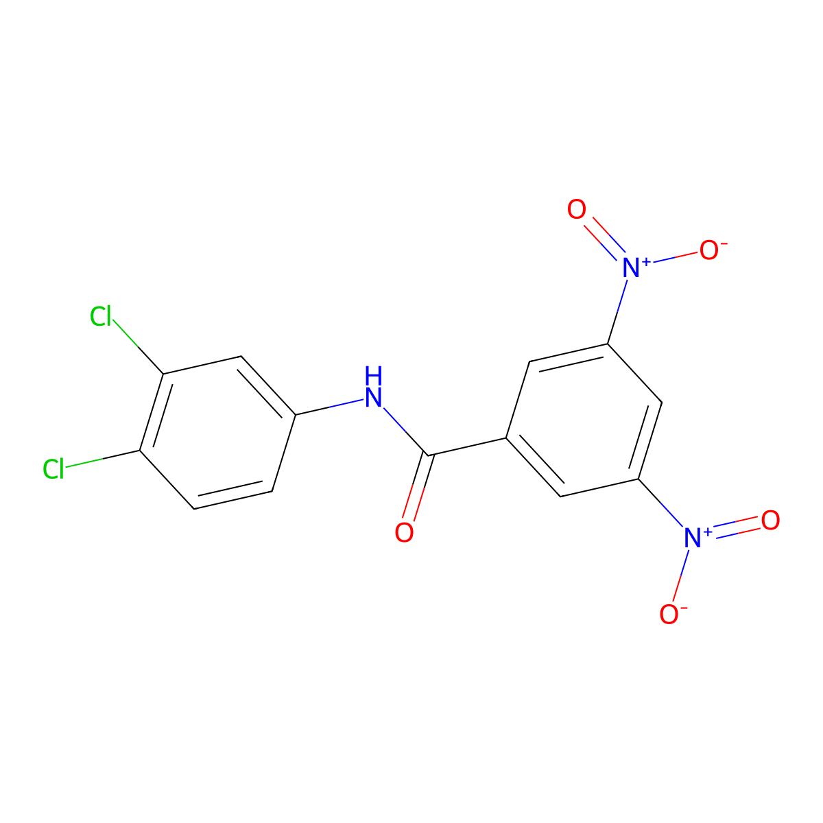 N-(3,4-dichlorophenyl)-3,5-dinitrobenzamide molecular structure, CAS 282091-60-5