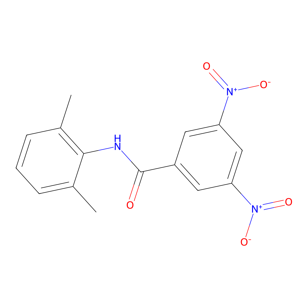 N-(2,6-dimethylphenyl)-3,5-dinitrobenzamide molecular structure, CAS 282091-62-7