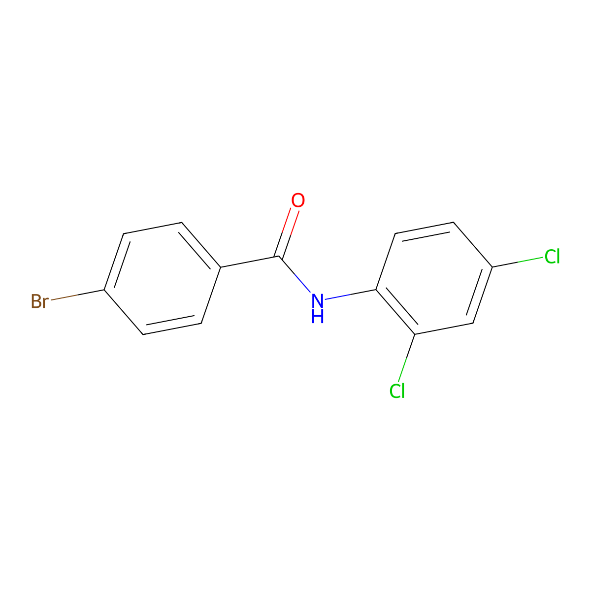4-bromo-N-(2,4-dichlorophenyl)benzamide molecular structure, CAS 282091-64-9