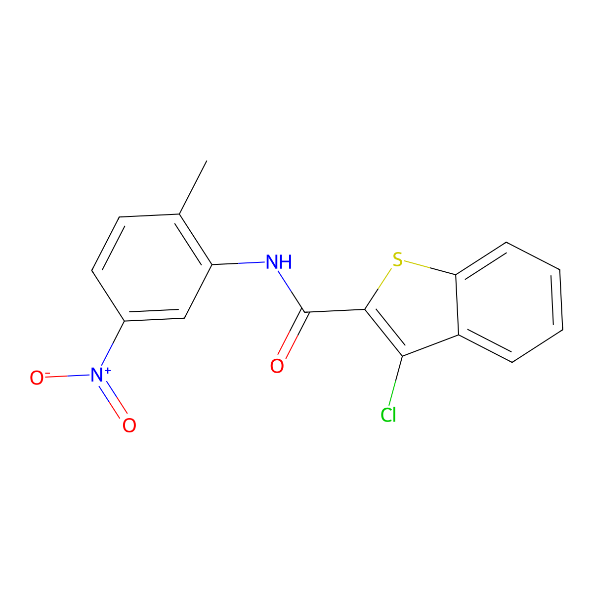 3-chloro-N-(2-methyl-5-nitrophenyl)-1-benzothiophene-2-carboxamide molecular structure, CAS 282091-67-2