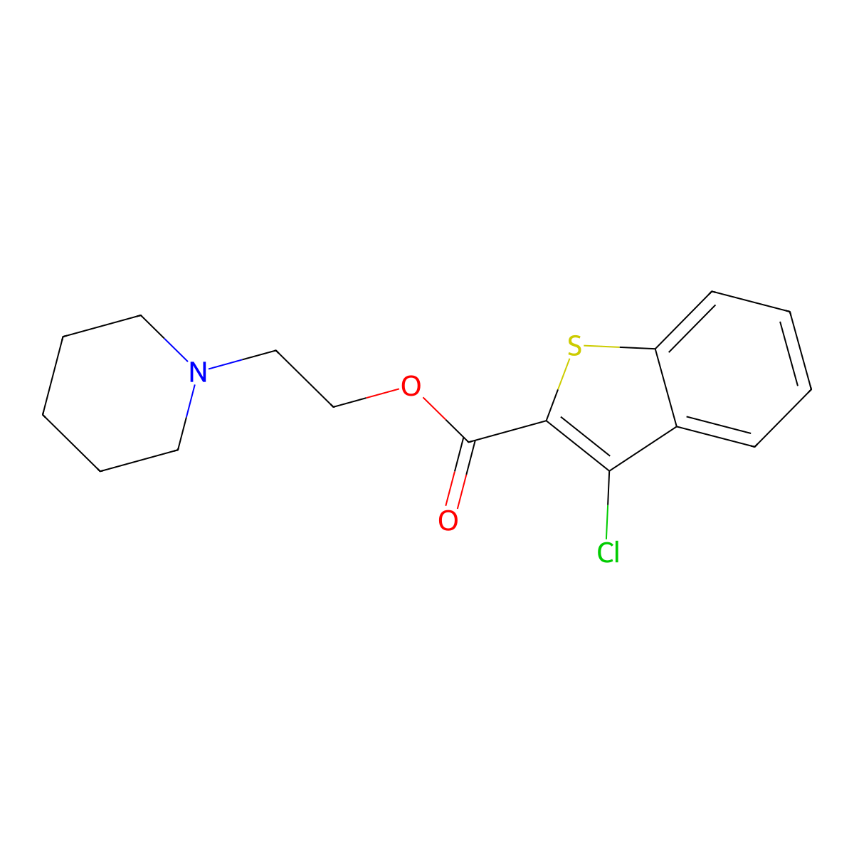 2-(Piperidin-1-yl)ethyl 3-chlorobenzo[b]thiophene-2-carboxylate molecular structure, CAS 282091-68-3