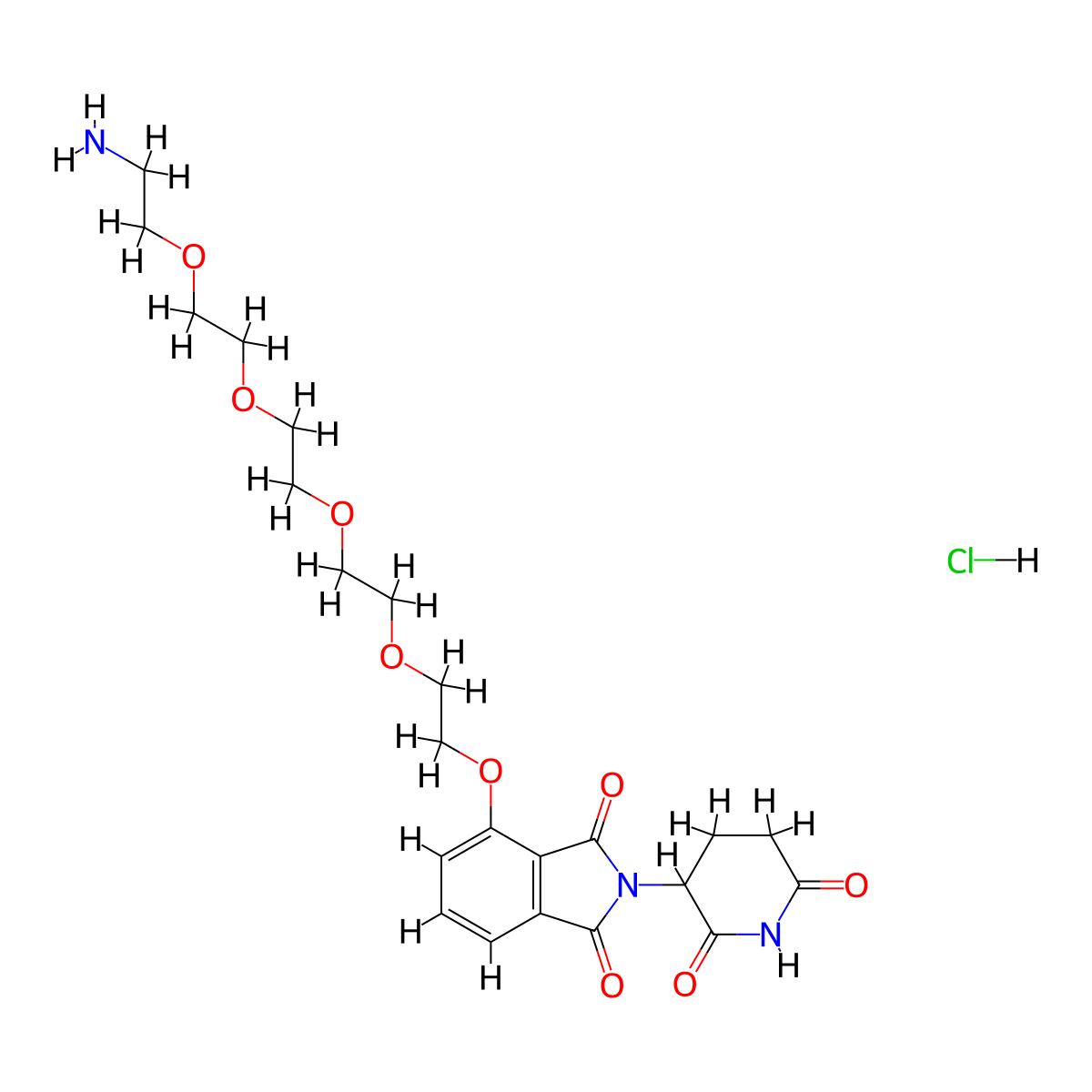Thalidomide-O-peg4-amine hydrochloride molecular structure, CAS 2820929-03-9
