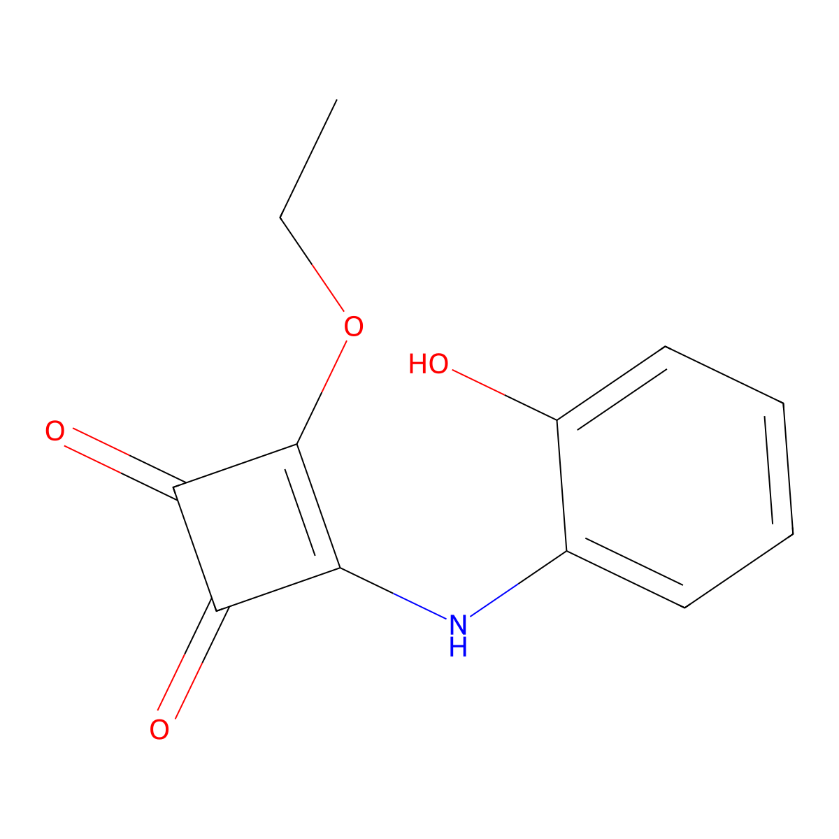 3-Ethoxy-4-(2-hydroxyanilino)cyclobut-3-ene-1,2-dione molecular structure, CAS 282093-41-8