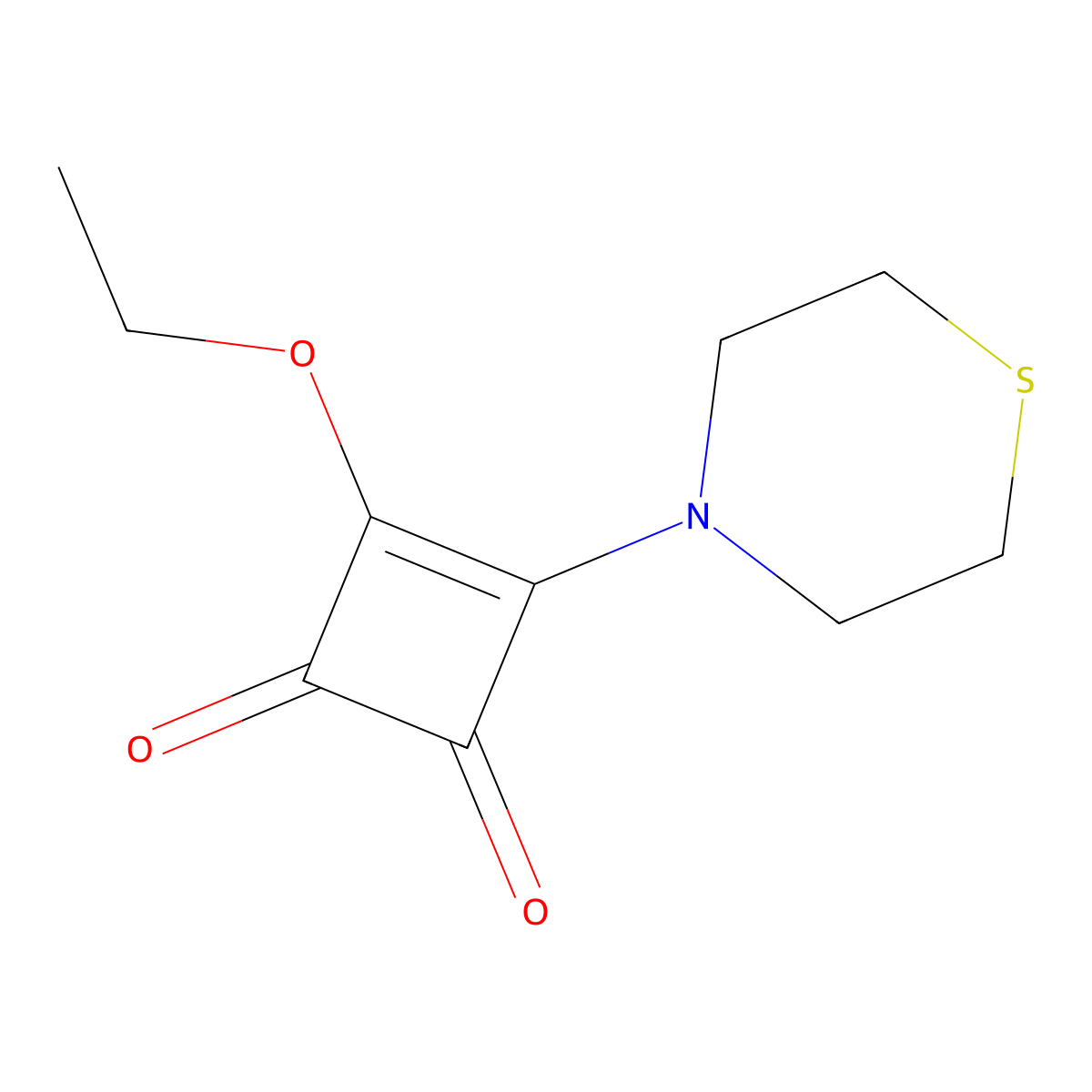 3-Ethoxy-4-(4-thiomorpholinyl)-3-cyclobutene-1,2-dione molecular structure, CAS 282093-50-9