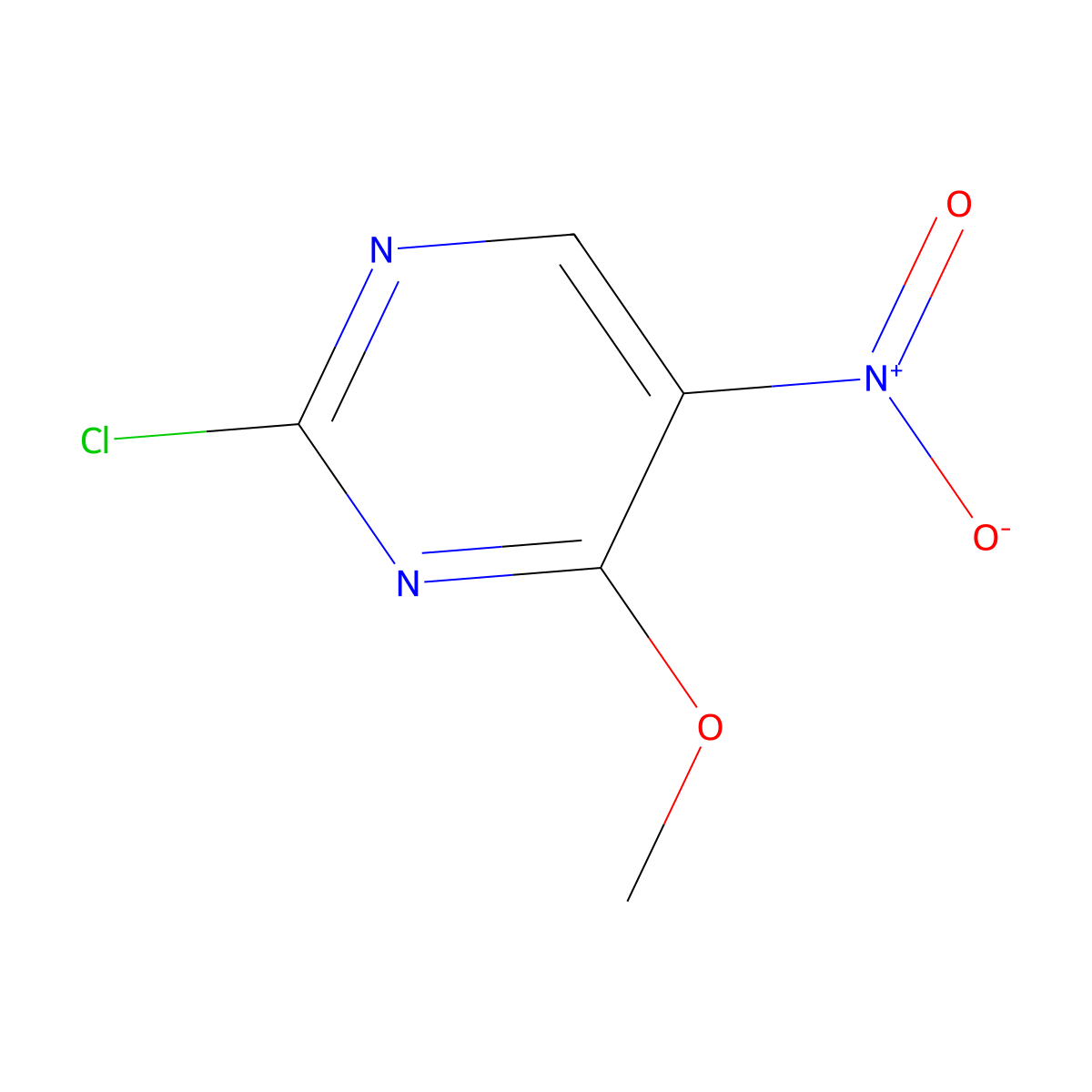 2-Chloro-4-methoxy-5-nitropyrimidine molecular structure, CAS 282102-07-2