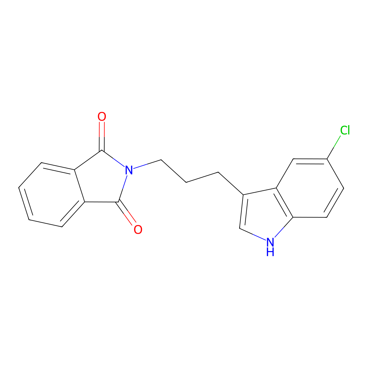 2-[3-(5-chloro-1H-indol-3-yl)propyl]-1H-isoindole-1,3(2H)-dione molecular structure, CAS 282103-36-0