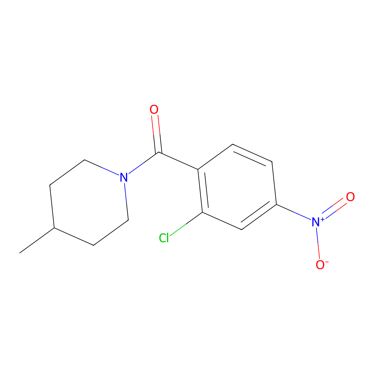 (2-Chloro-4-nitrophenyl)(4-methyl-1-piperidinyl)methanone molecular structure, CAS 282104-35-2