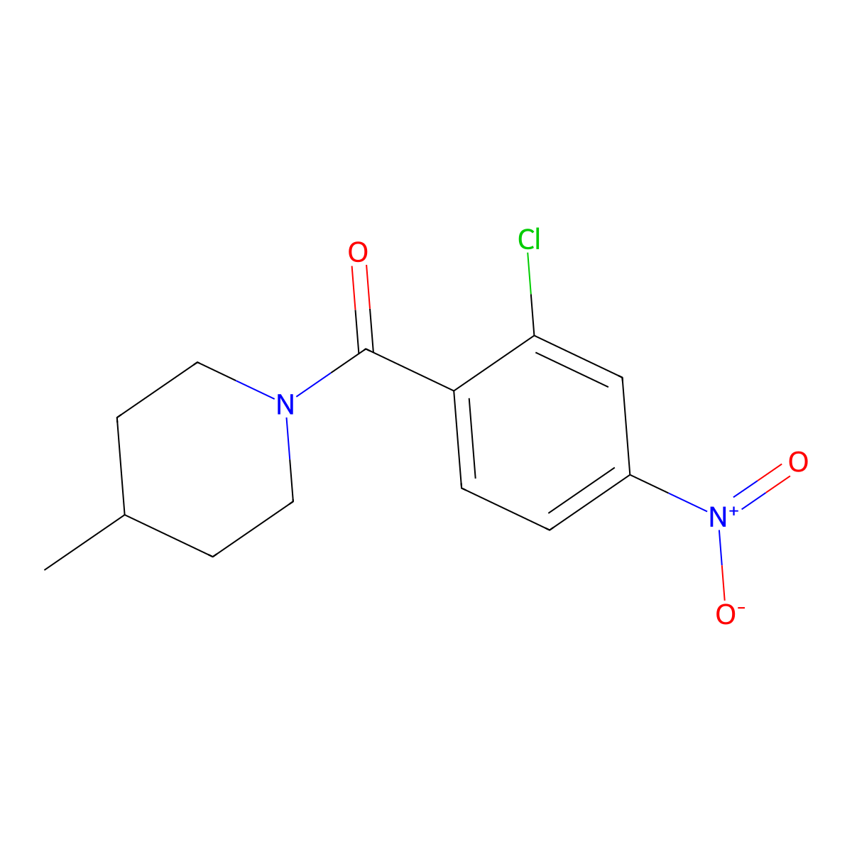 (2-Chloro-4-nitrophenyl)(4-methyl-1-piperidinyl)methanone molecular structure, CAS 282104-35-2